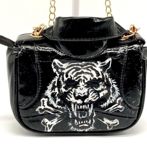 : MDD Fashion 79 Biker Jacket Purse – Black Faux Leather, Gold Hardware - Picture 3 of 7